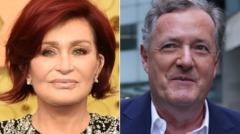 Sharon Osbourne and Piers Morgan image split