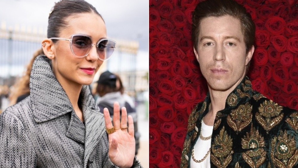 Split image of Nina Dobrev and Shaun White