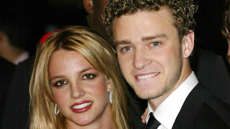 Britney Spears and Justin Timberlake smiling