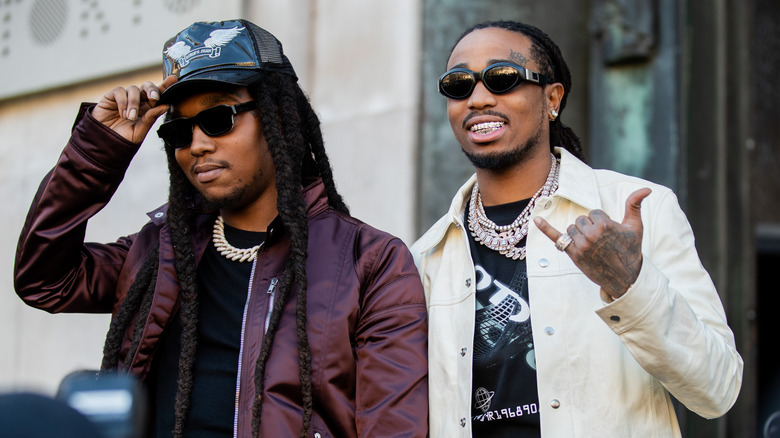 Takeoff and Quavo posing for a picture