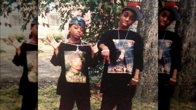 A childhood picture of Takeoff and Quavo from Migos