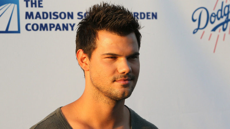 Taylor Lautner looking serious