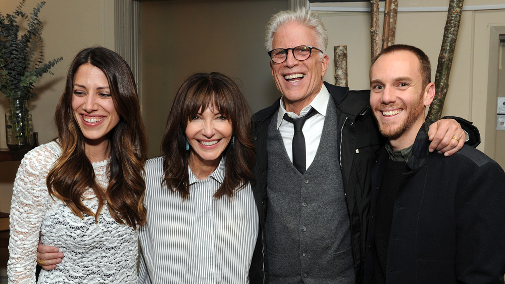 Alexis Danson, Mary Steenburgen, Ted Danson, and Charlie McDowell laughing