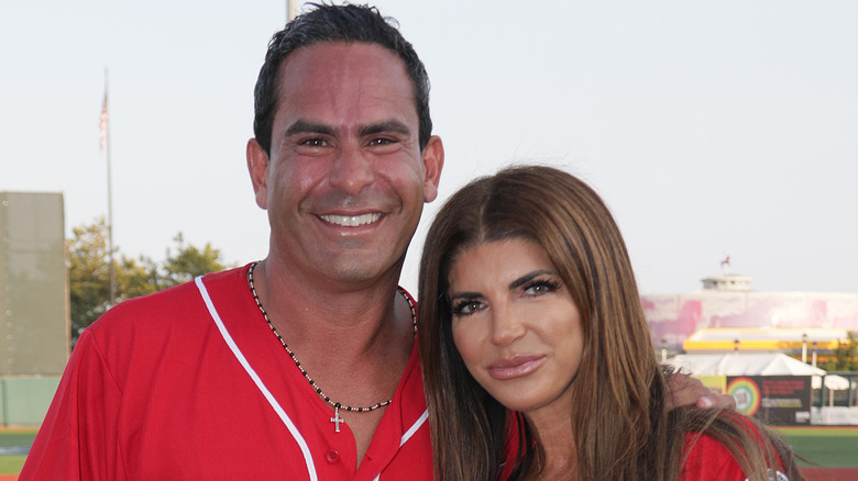 Luis Ruelas and Teresa Guidice at a baseball game