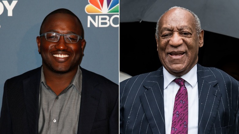 Hannibal Buress smiling, Bill Cosby smiling