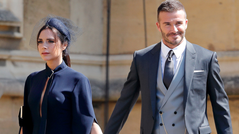 Victoria and David Beckham at the Sussex's wedding