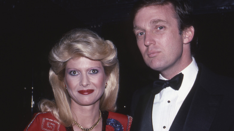 Ivana, Donald Trump look at camera