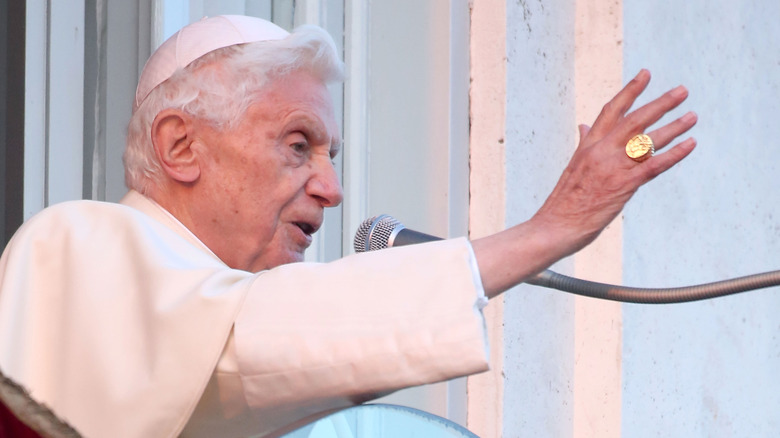 Pope Benedict XVI giving a speech