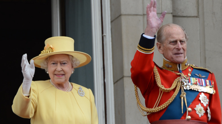 Queen Elizabeth and Prince Philip smiling