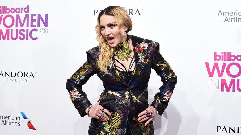 Madonna posing on the red carpet