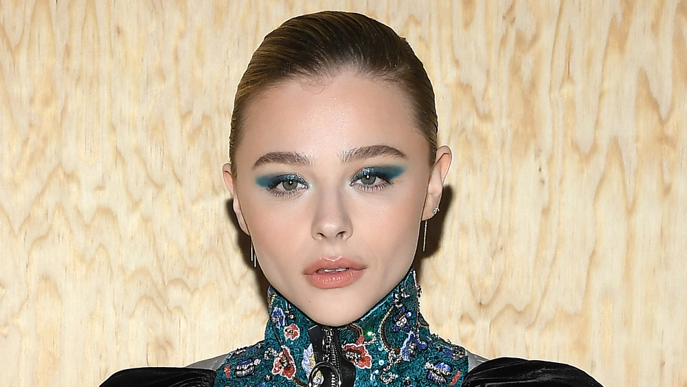 Chloe Grace Moretz wears blue eyeshadow