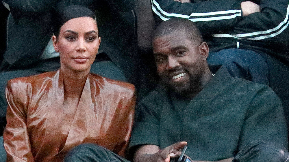 Kim Kardashian and Kanye West at an event