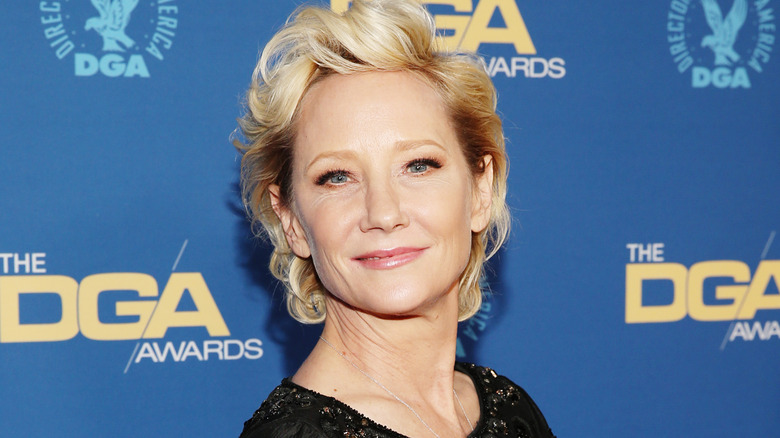 Anne Heche smiling on red carpet