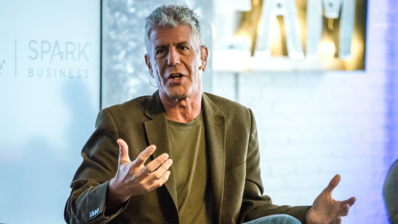 Anthony Bourdain talking onstage