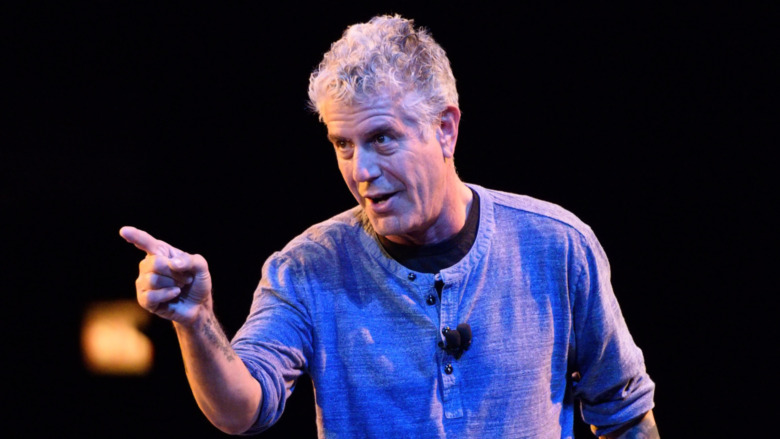 Anthony Bourdain talking onstage