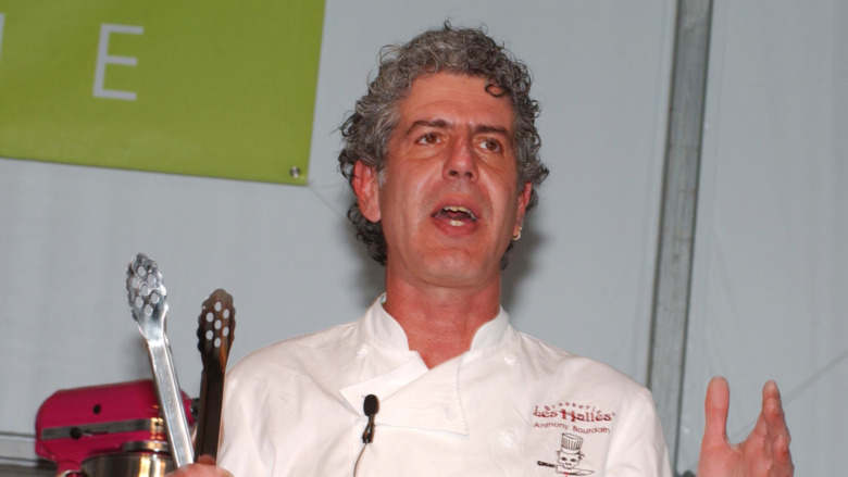 Anthony Bourdain in the kitchen