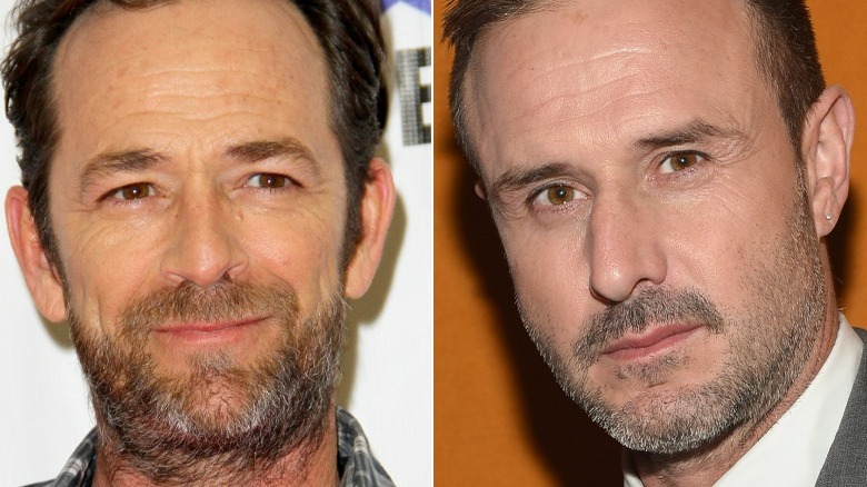 Luke Perry and David Arquette split image