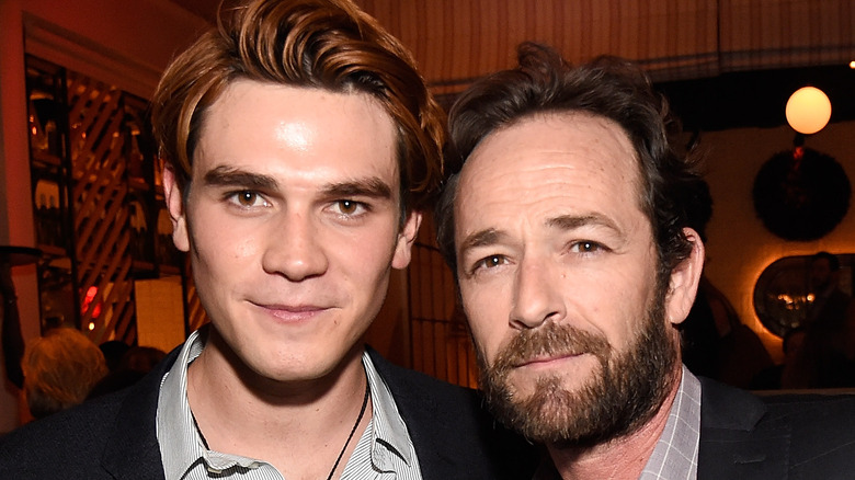 KJ Apa and Luke Perry posing