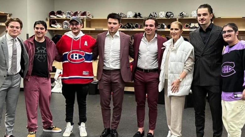 Céline Dion sons hockey game