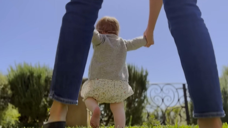 Meghan Markle walking with daughter Lilibet