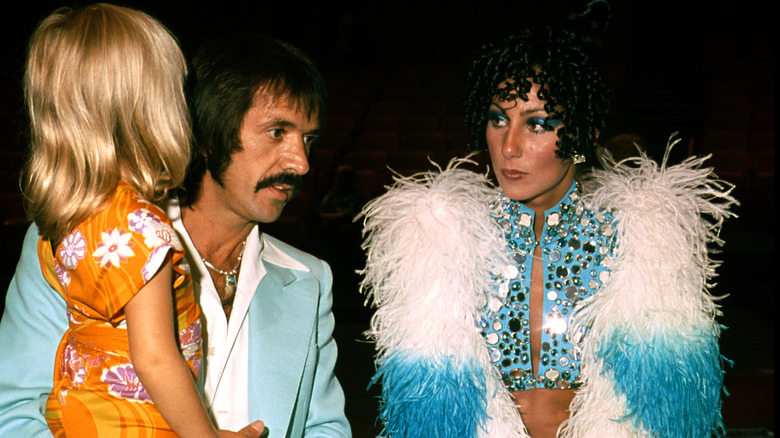 Cher, Sonny Bono and Chaz as a child 