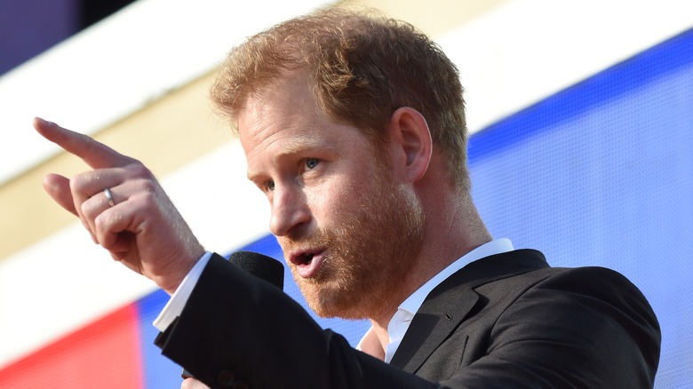 Prince Harry speaking at an event