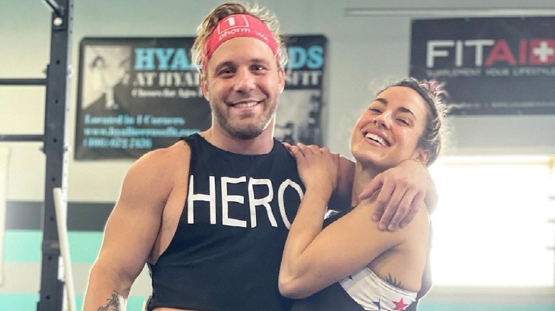 Cara Maria Sorbello and Paulie Calafiore at the gym