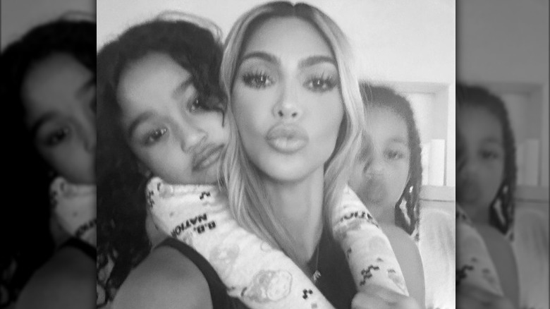 Kim Kardashian selfie with children