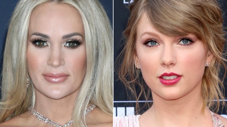 Carrie Underwood and Taylor Swift split image