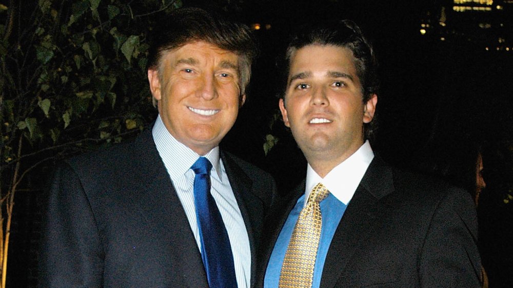 Donald Trump and Donald Trump Jr. at a 2003 party in New York City