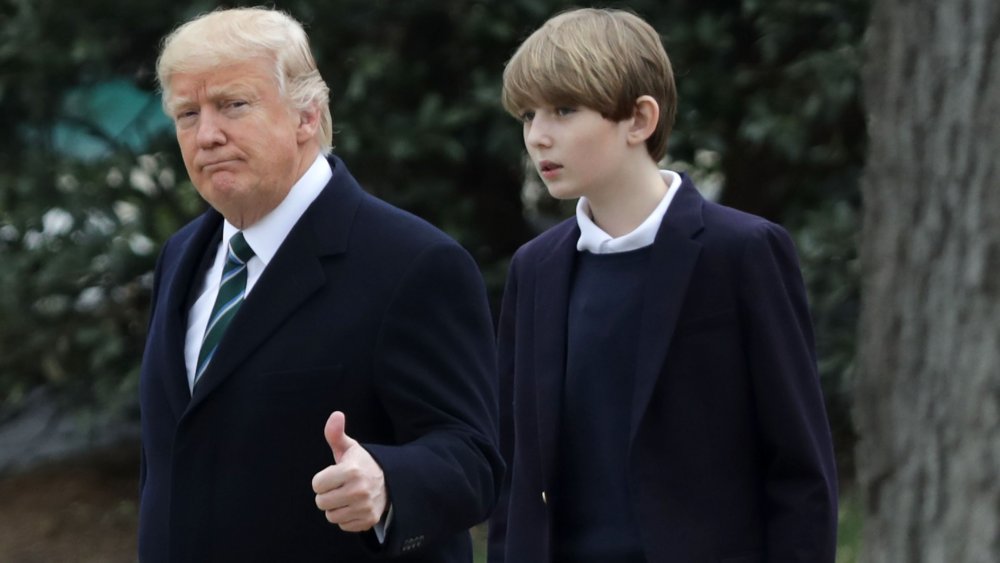 Donald Trump and Barron Trump at the White House 