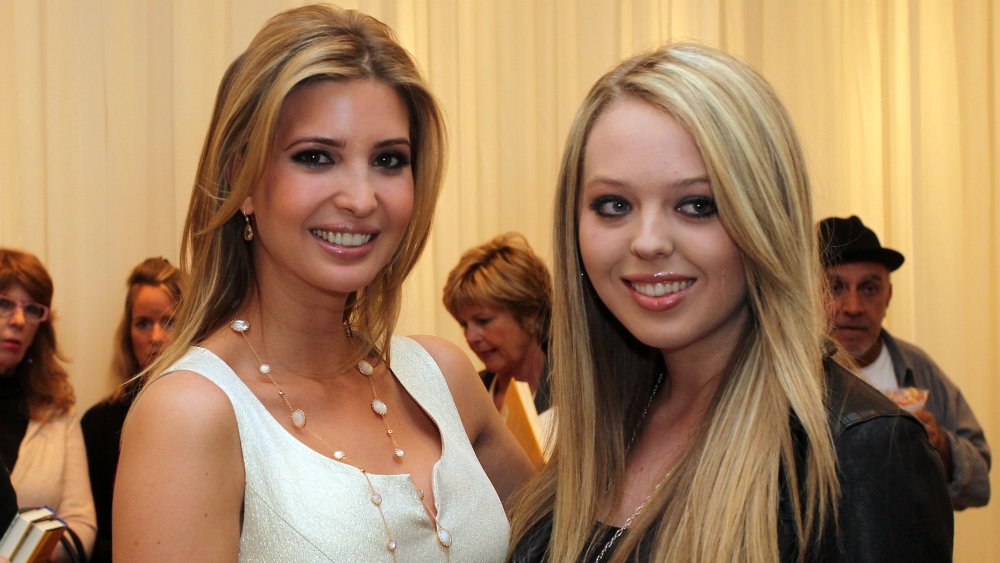 Ivanka and Tiffany Trump at a launch event for Ivanka's clothing line 