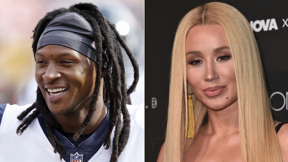 Iggy Azalea and DeAndre Hopkins smiling