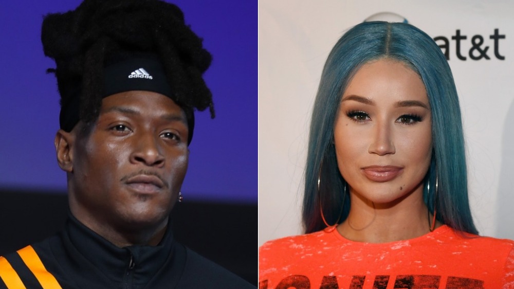 Iggy Azalea and DeAndre Hopkins posing