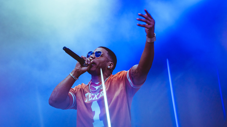 Nelly performing on stage