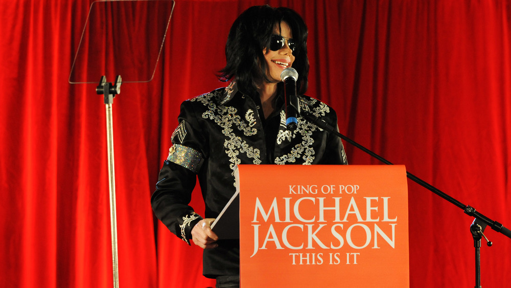 Michael Jackson making an announcement