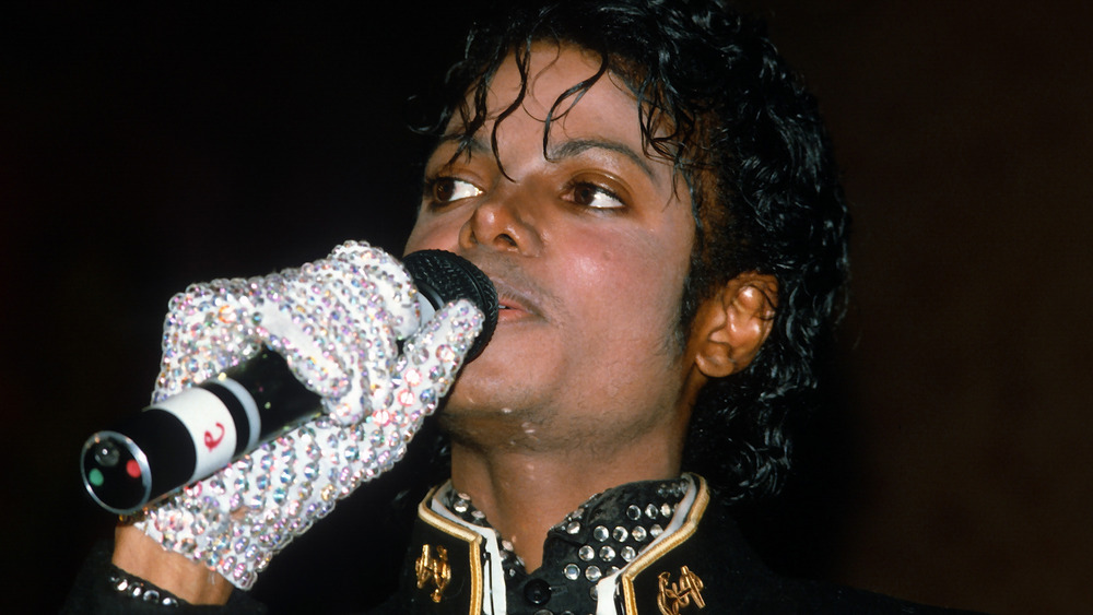 Michael Jackson accepting an award