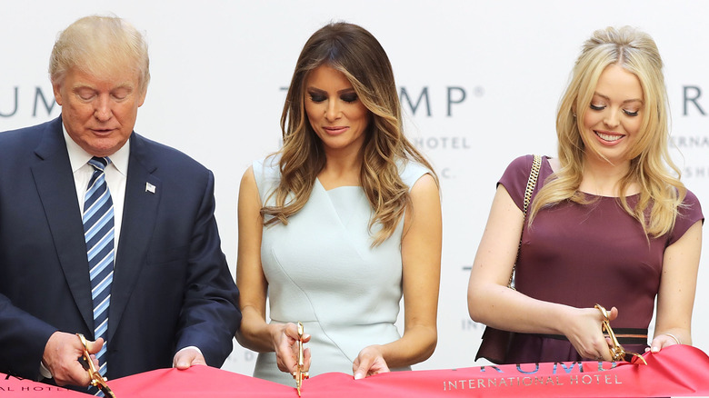 Donald Trump with Melania Trump and Tiffany Trump