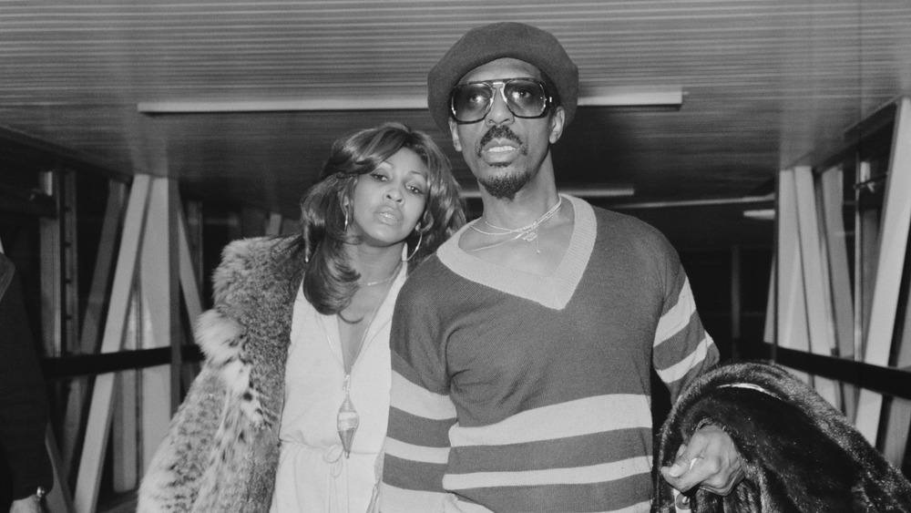 Ike Turner and Tina Turner at Heathrow Airport, London, UK, 27th October 1975