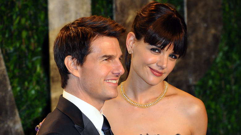 Tom Cruise and Katie Holmes, posing together