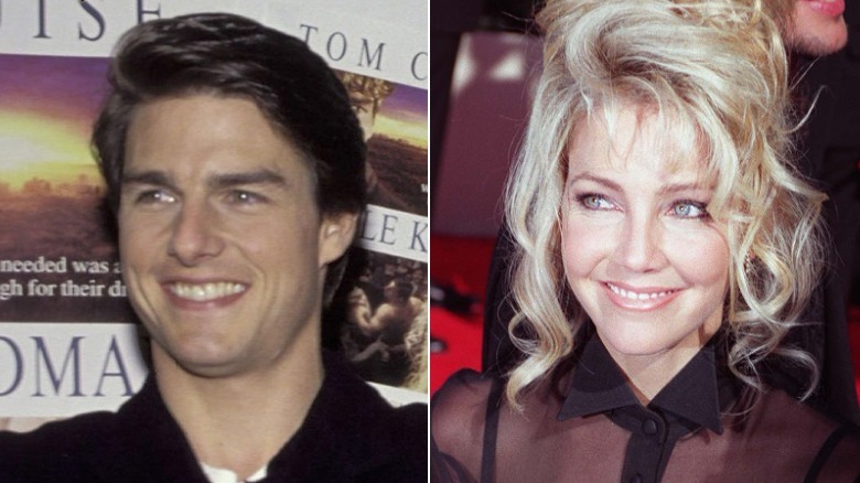 Tom Cruise Heather Locklear, split, both smiling