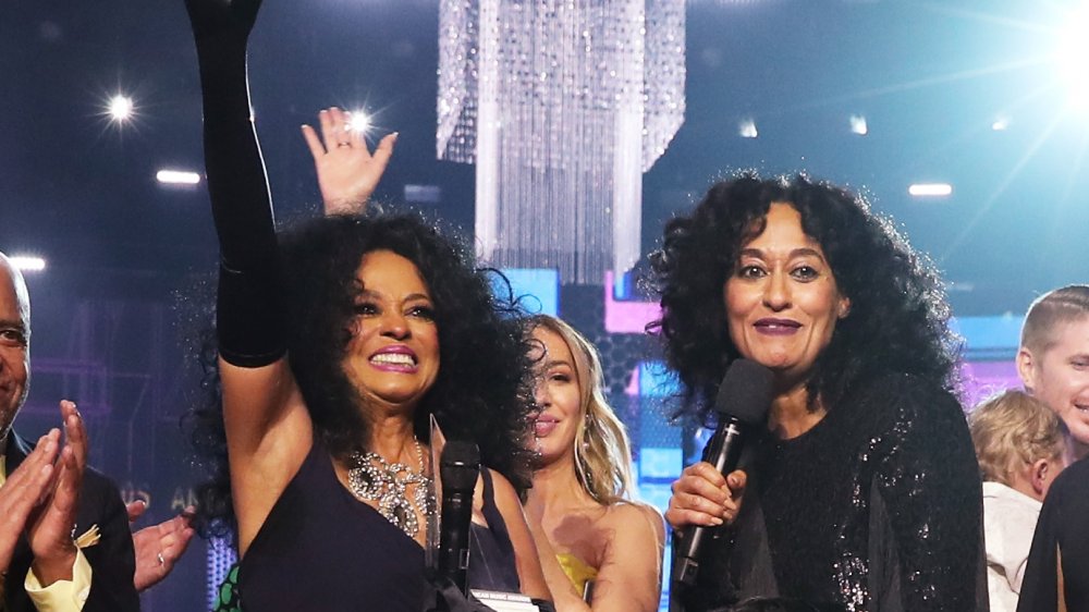 Diana Ross and Tracee Ellis Ross on stage at the AMAs