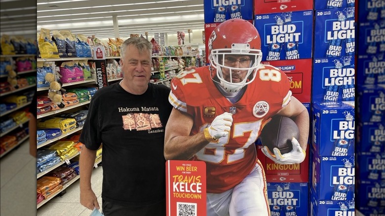Ed Kelce posing with a cut-out
