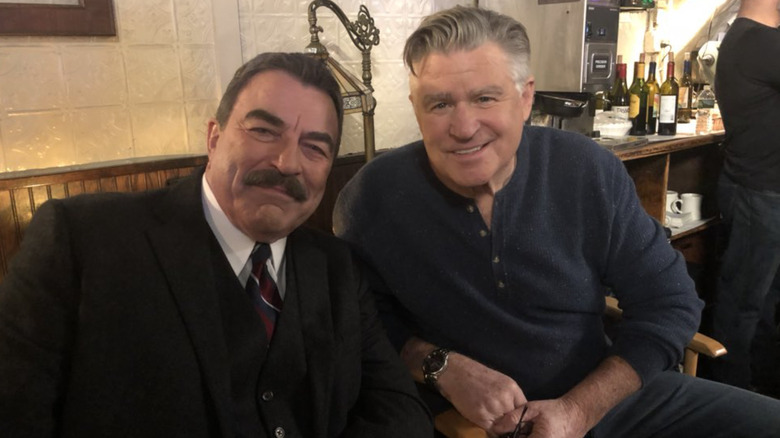 Tom Selleck and Treat Williams smiling on "Blue Bloods"