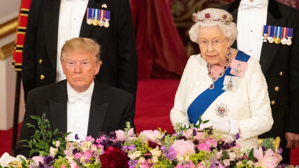 Donald Trump and the queen at state banquet