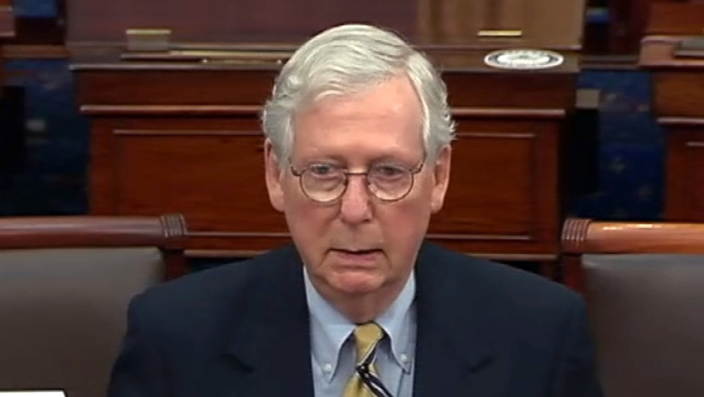 Mitch McConnell at the podium