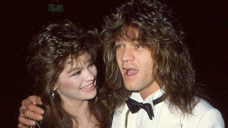 Valerie Bertinelli and Eddie Van Halen posing