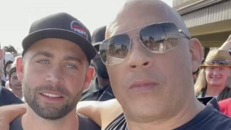 Cody Walker and Vin Diesel embracing