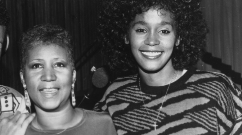 Producer Narrada Michael Walden, Aretha Franklin, and Whitney Houston