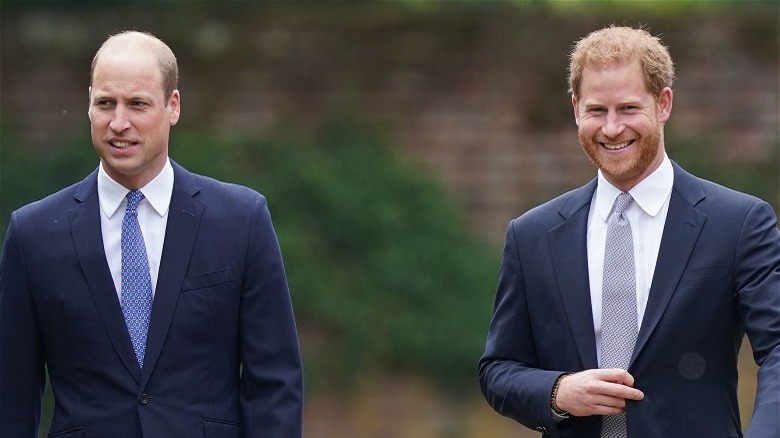 Prince William and Prince Harry walking together